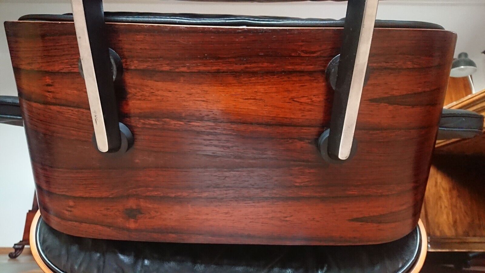 Lounge Chair Palisander  Leder schwarz Eames