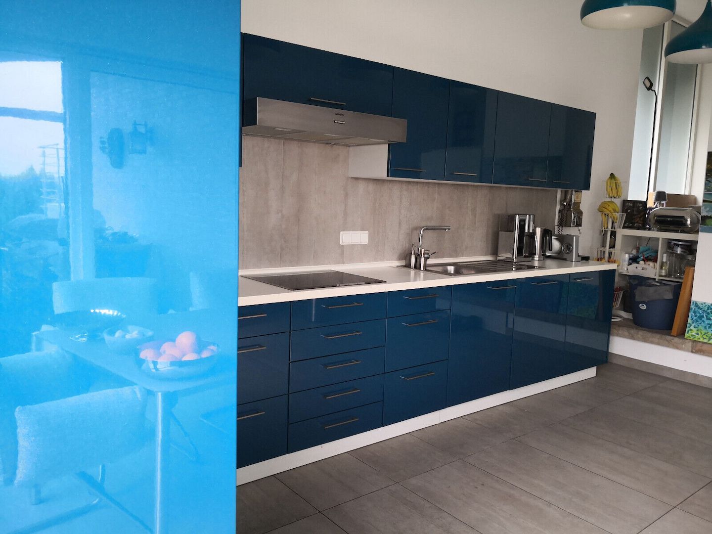 Nolte Küche in Petrol. 2,20x4,50 sehr guter Zustand mit Siemens-Elektrogeräten