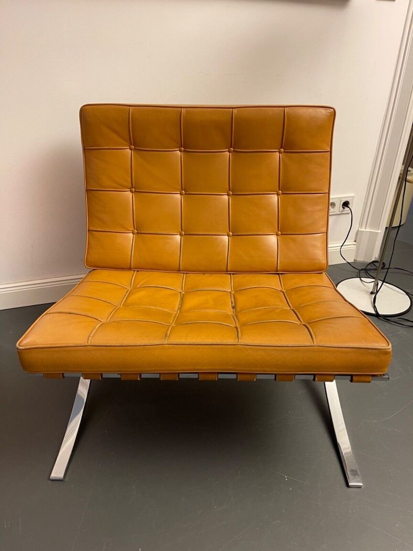 Barcelona chair Leder hellbraun Knoll International Mies Van der Rohe