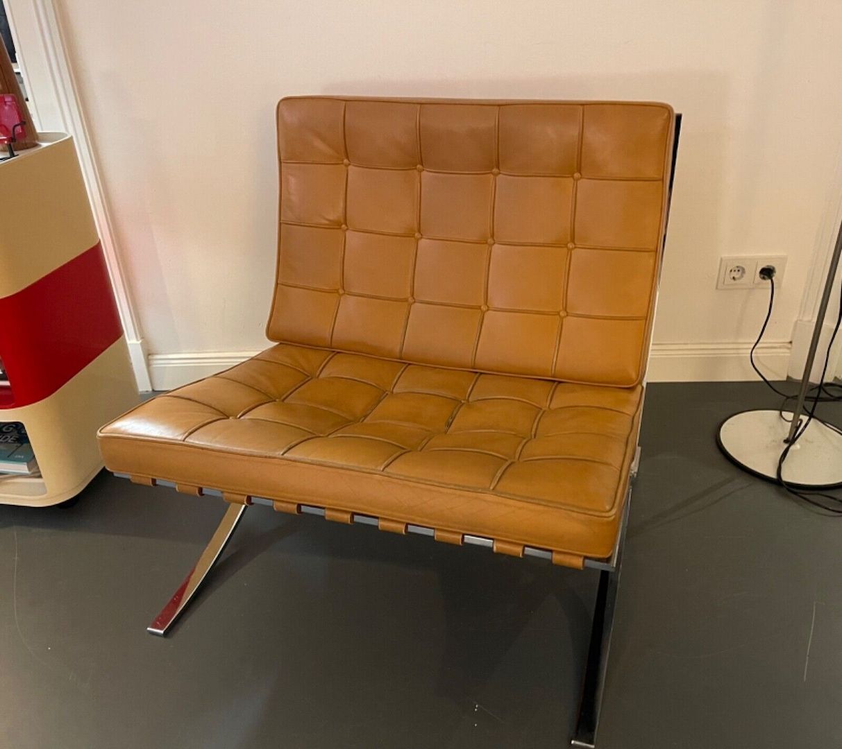 Barcelona chair Leder hellbraun Knoll International Mies Van der Rohe