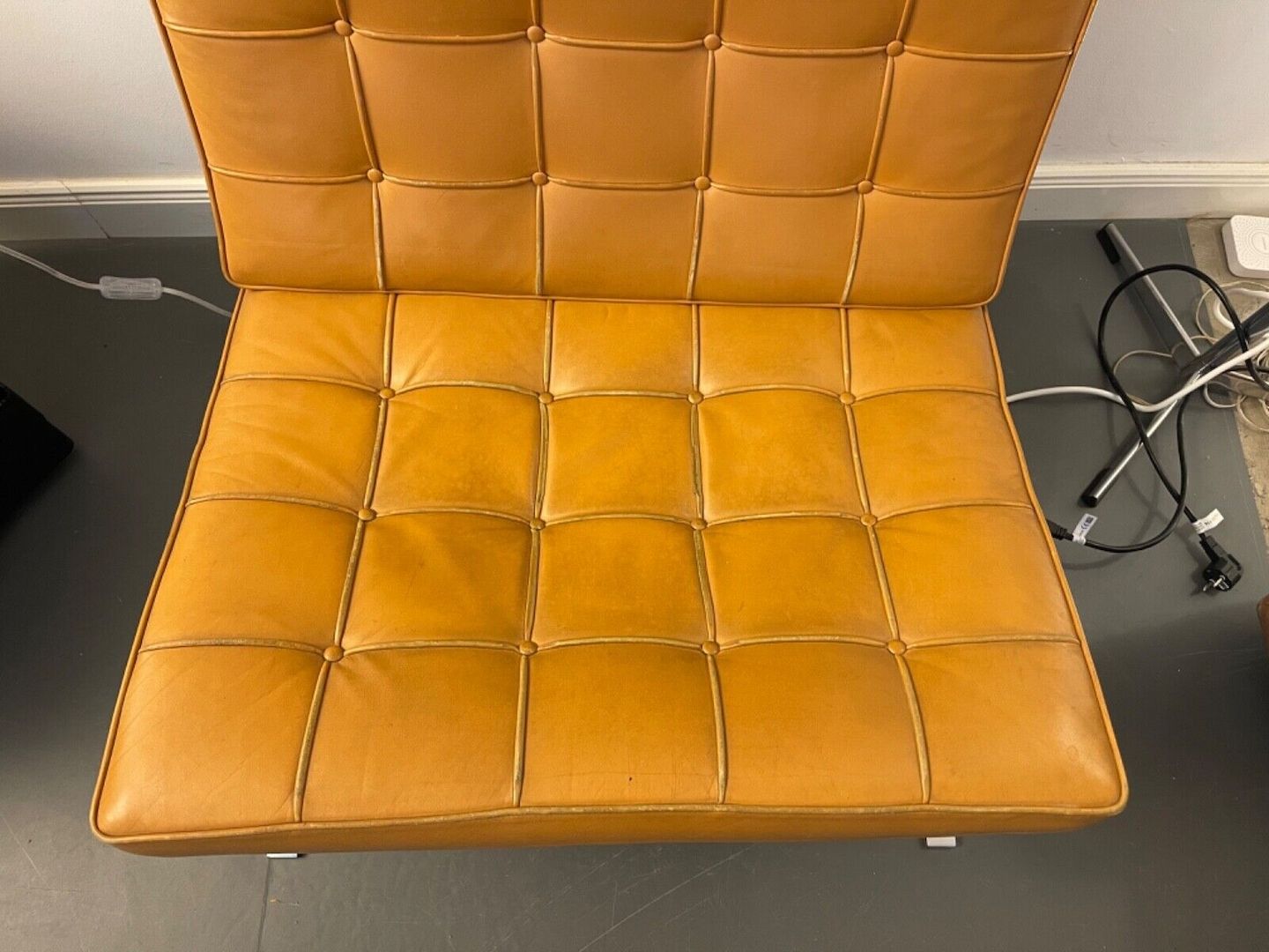 Barcelona chair Leder hellbraun Knoll International Mies Van der Rohe