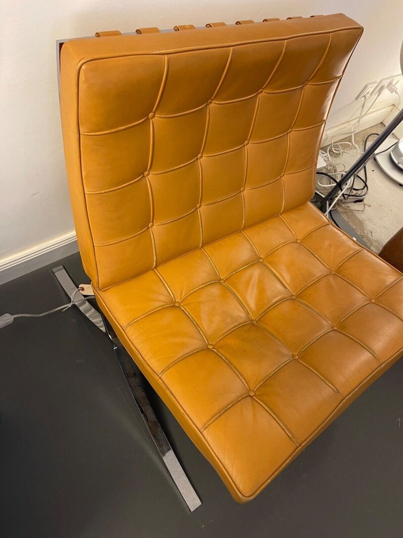 Barcelona chair Leder hellbraun Knoll International Mies Van der Rohe