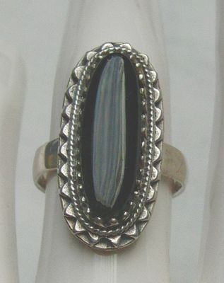 Ring, 925 Silber mit gefassten Onyxstein