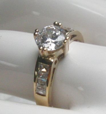 Ring, 925 Silber, vergoldet mit Topassteinen