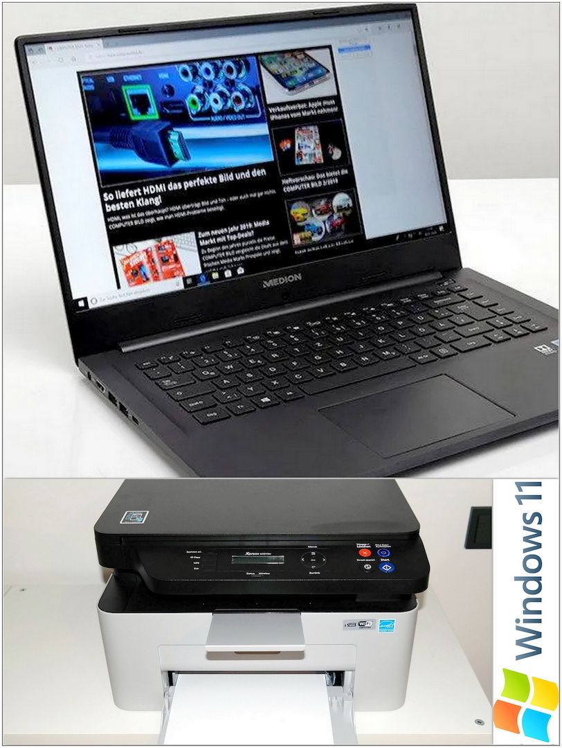 15 Zoll Notebook, FULL HD, SSD, Windows 11, Laserdrucker Büro Set