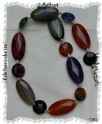 Edelsteinkette mit einen Regenbogenachat