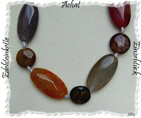 Edelsteinkette mit einen Regenbogenachat