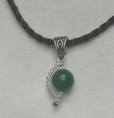 Anhänger, grüner Heliotrop mit Rocaille