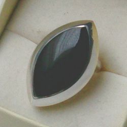 Ring, 925 Silber mit einen Onyxstein
