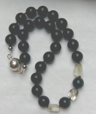 Edelsteinkette, Adlerachat kombiniert mit Lemmonquarz