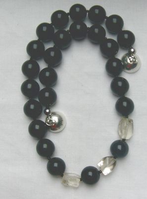 Edelsteinkette, Adlerachat kombiniert mit Lemmonquarz