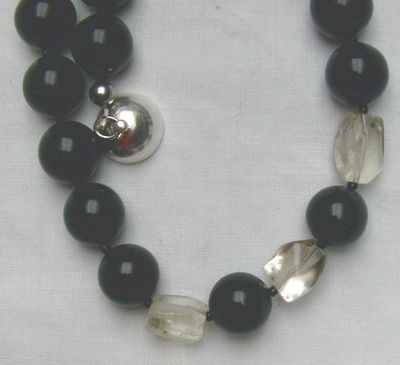 Edelsteinkette, Adlerachat kombiniert mit Lemmonquarz