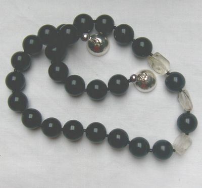 Edelsteinkette, Adlerachat kombiniert mit Lemmonquarz