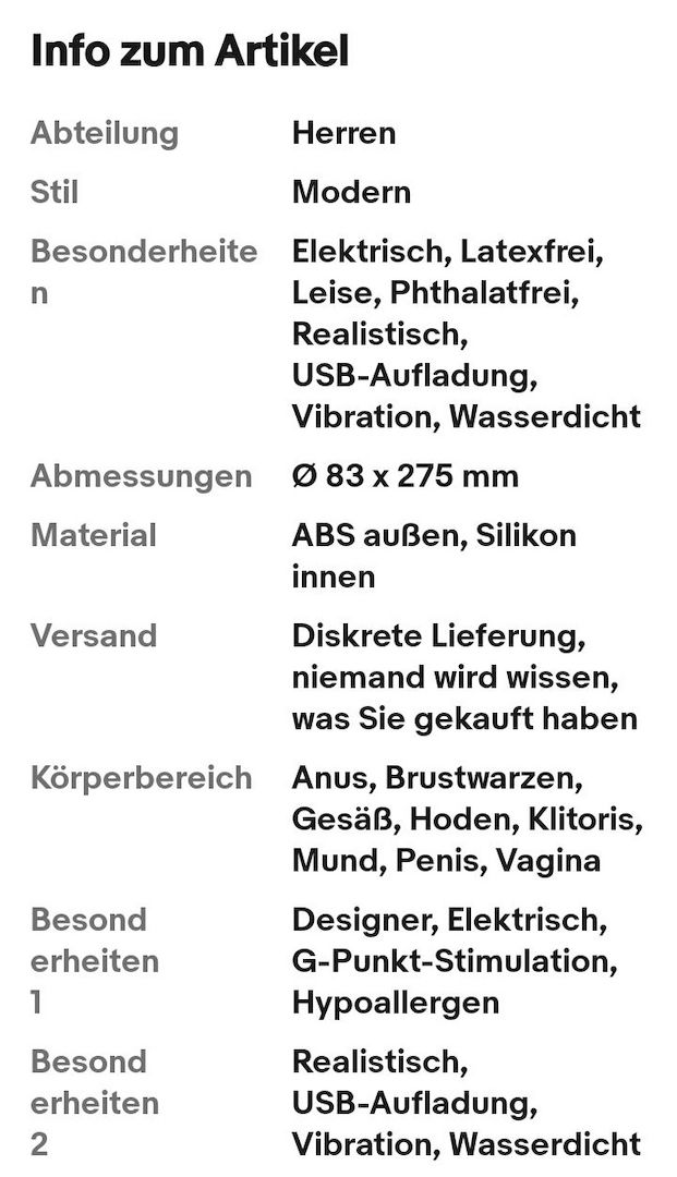 Elektrischer Masturbator (Verpackung ungeöffnet)