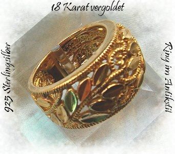 Ring, 925 Silber vergoldet