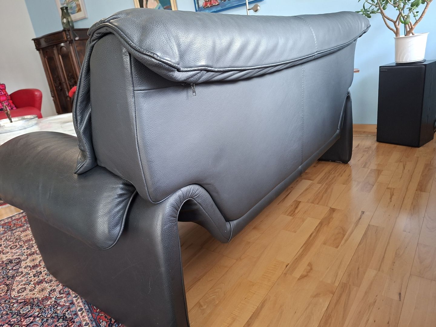 Schwarze Ledersofa 2-5 Sitzer ital. Design