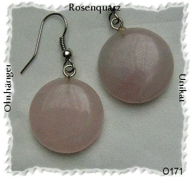 Ohrringe, Rosenquarz, kleisam und chic