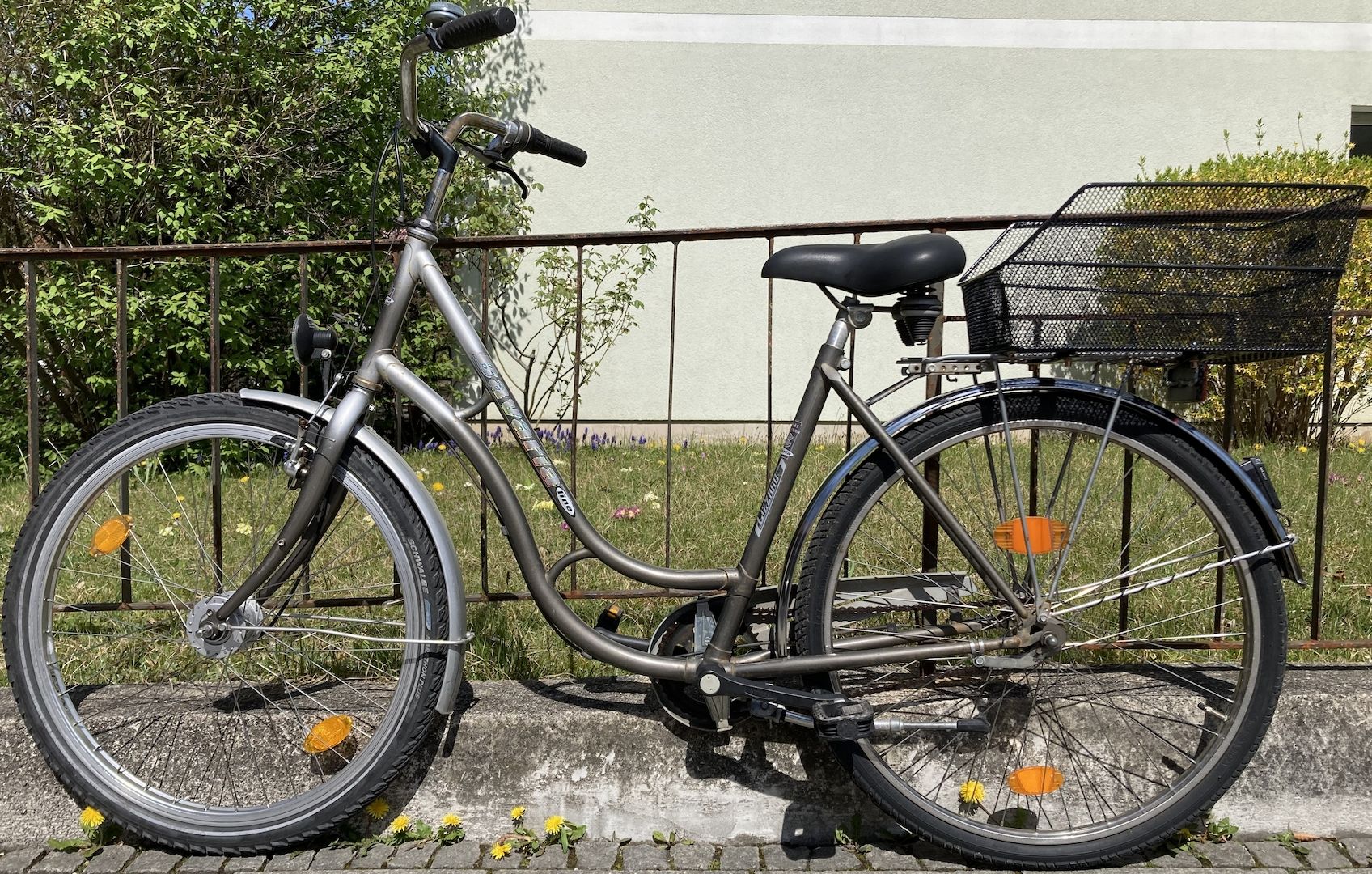 Stadtfahrrad Bavaria Line Lizzard für Damen, 26 Zoll, Nabenschaltung, Nabendynamo, Korb, Beleuchtung