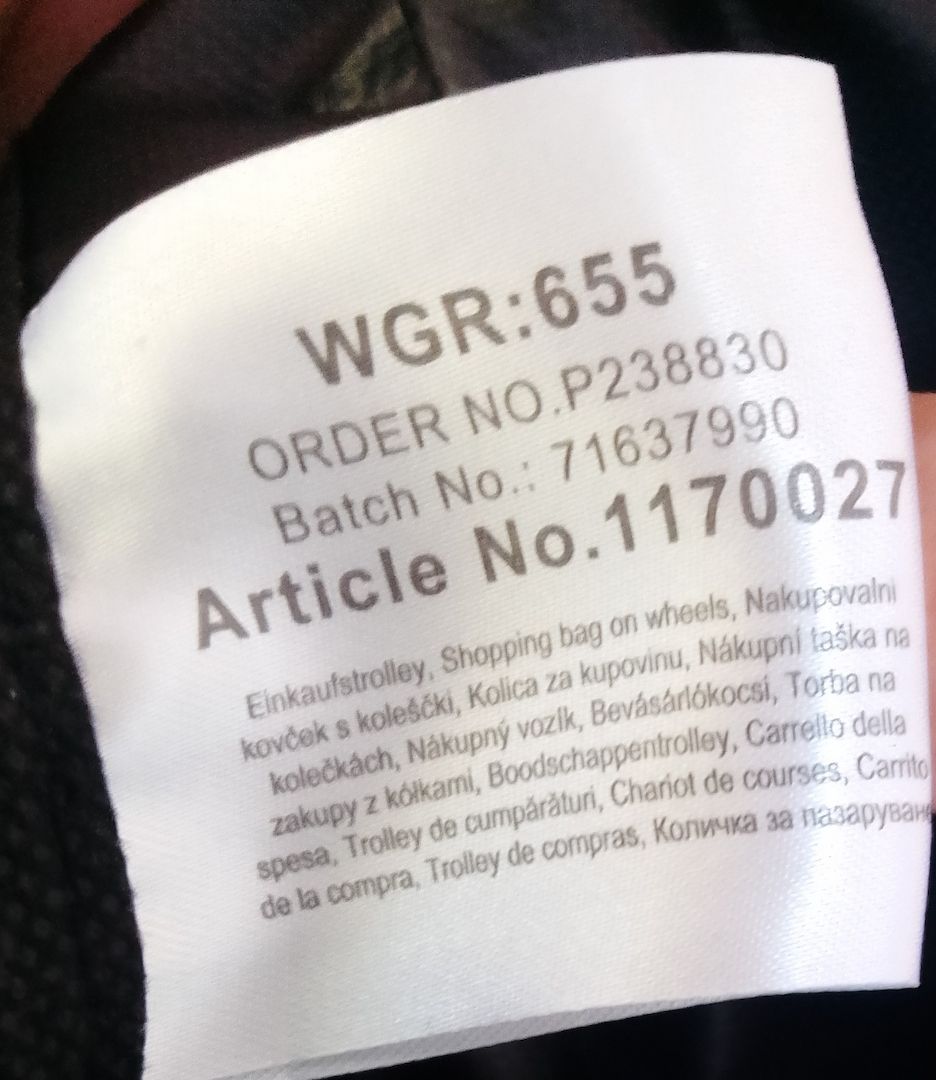 Einkaufstrolley mit 2 Rollen inkl. Schirmhalter, Standfuß