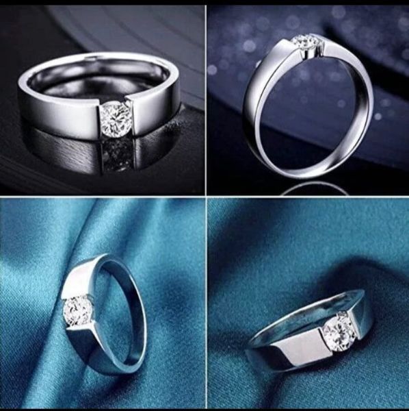 2x Ring Edelstahl Damenringe Eheringe Verlobungsringe Freundschaftsring