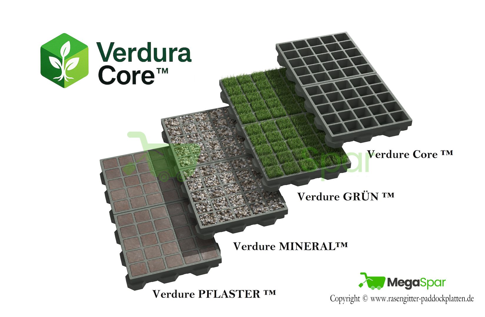 Bodenschutzplatten & Kunststoff - Rasengitterplatten Verdura Core Bodenplatten
