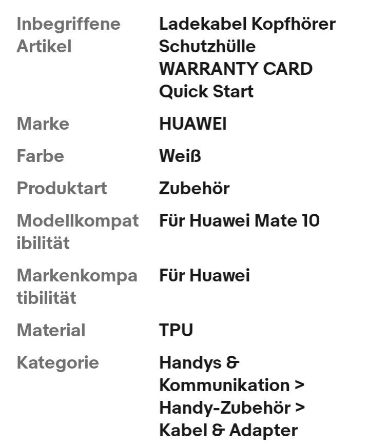 Zubehör: Huawei Mate 10 Smartphone Handy