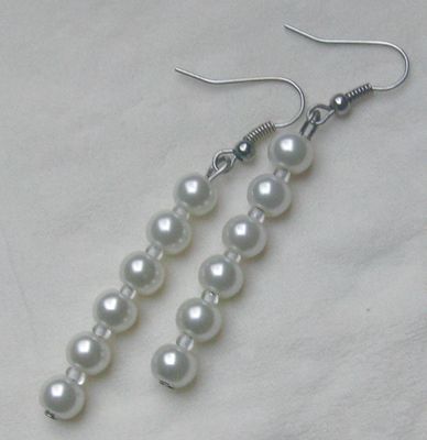 elegante Perlenohrring, stilvolles Design