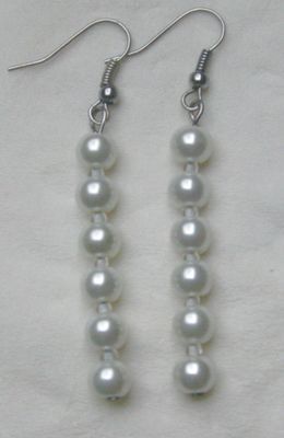 elegante Perlenohrring, stilvolles Design