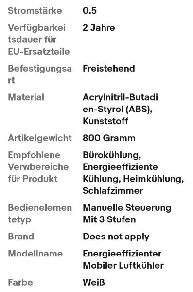 Energieeffizienter Luftkühler Mobil, Tragbare Klimaanlage Ohne Abluftschlauch, S