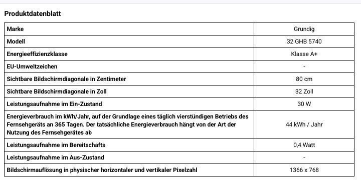 GRUNDIG 32" HD LED TV