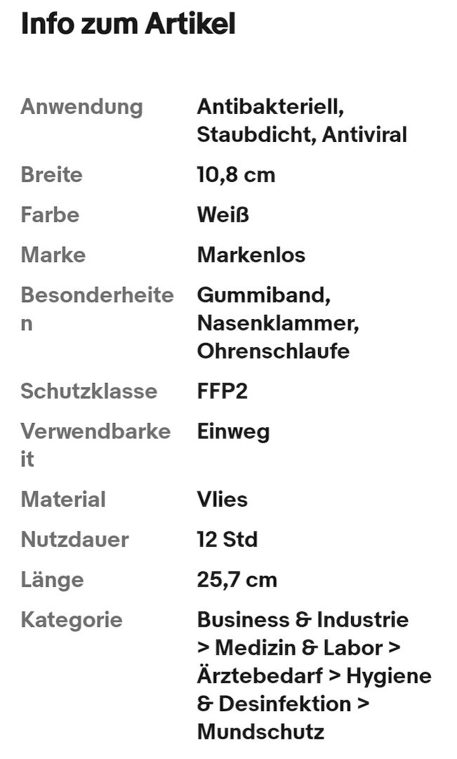 FFP2-Schutzmasken: Mund-Nasen-Schutz (NEU) 
