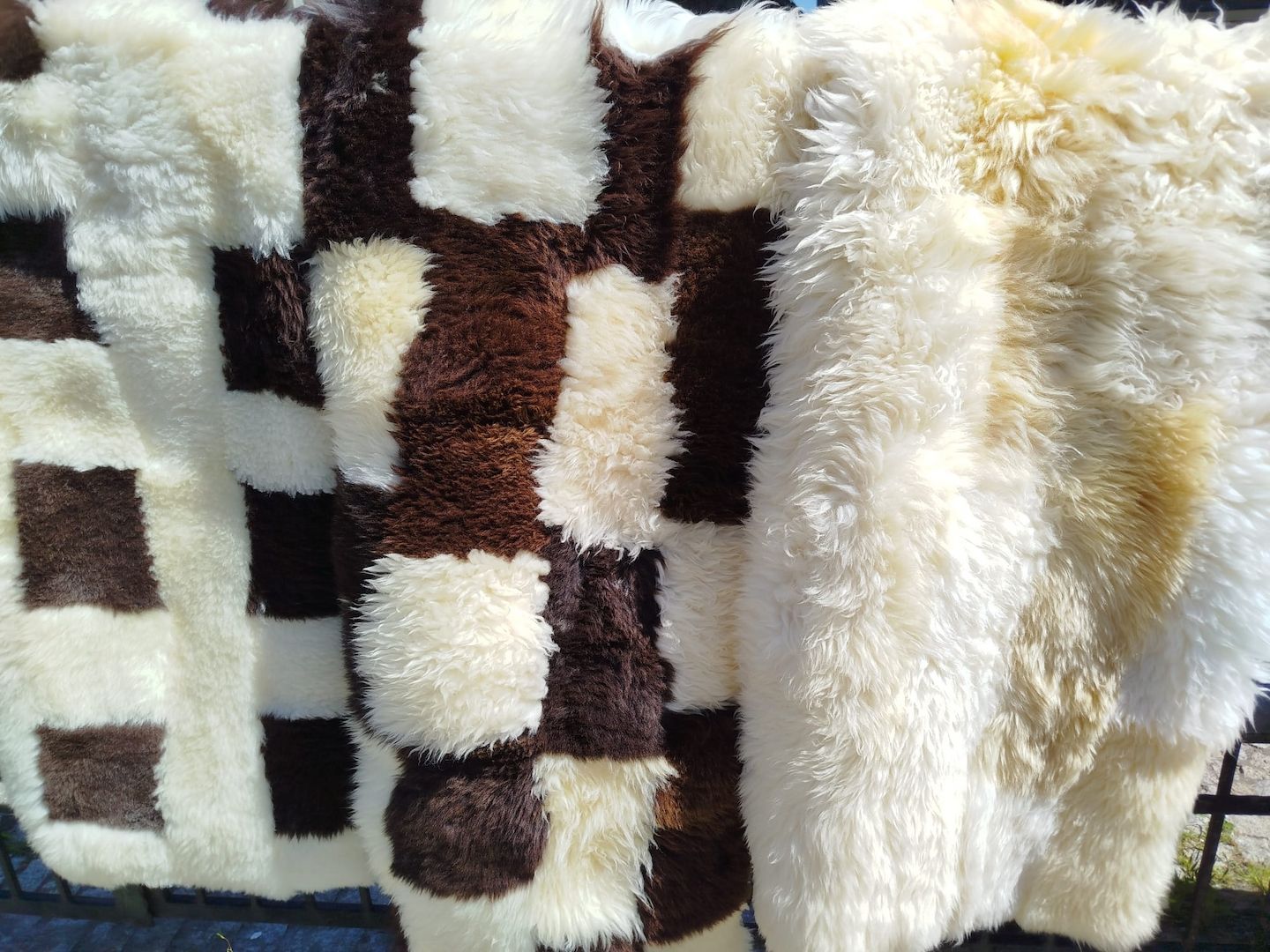 Patchwork-Schaffellteppiche, 2 m