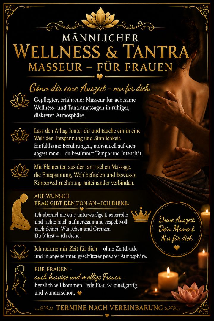 Männlicher Tantra & Wellness Masseur - für Frauen -München