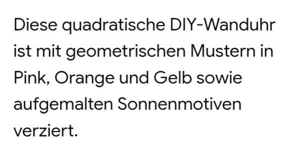 Bunte Handgemachte Wanduhr