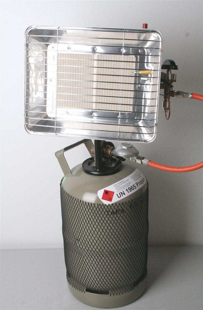 5 kg Propangasflasche mit Heizstrahler für Garage, Camping