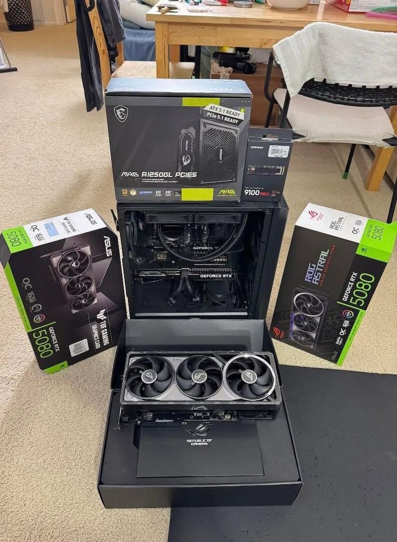 GeForce RTX 5090, RTX 5080, RTX 5070 Ti, RTX 5070, RTX 4090, RTX 4080 Super,  RTX 4080, RTX 4070 Ti