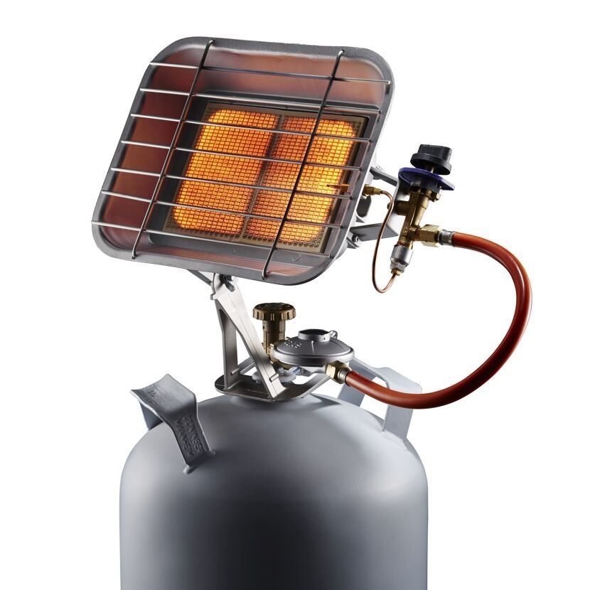 Propangasflasche mit Heizstrahler für Camping, Gartenhaus, Outdoor