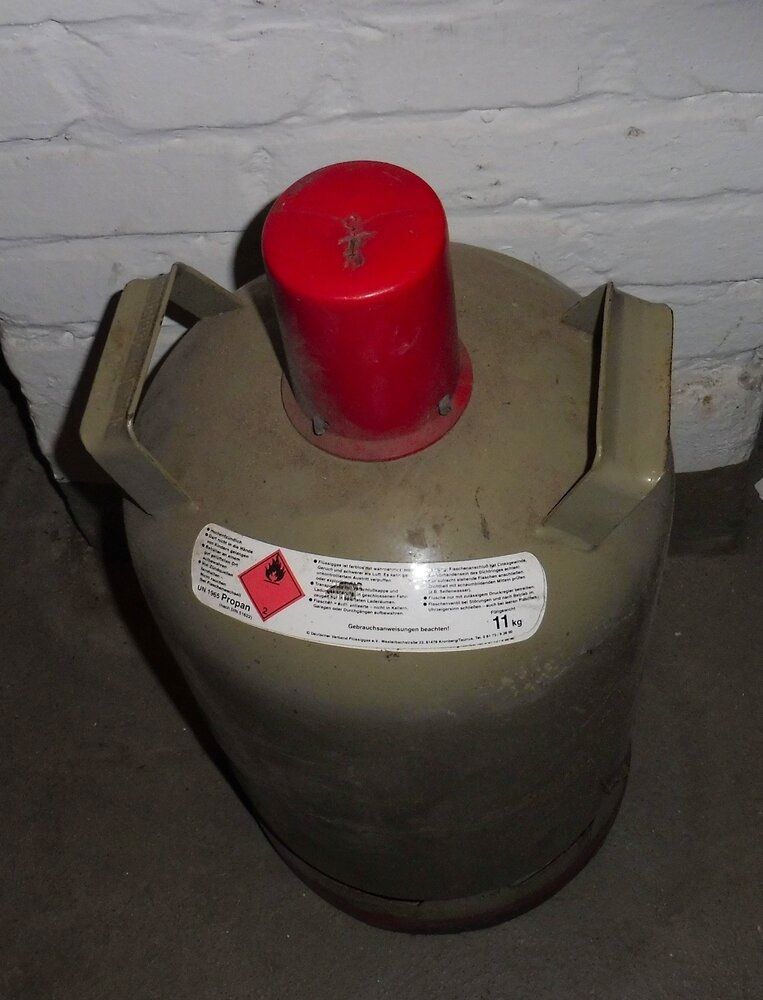 11 Kg Propangasflasche graue Eigentumsflasche Tüv abgelaufen