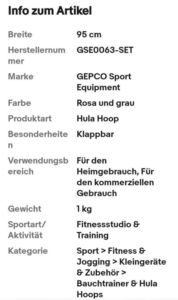 8 Teile Hula Hoop Fitness Reifen Schaumstoff Bauchtrainer Fitnesstraining