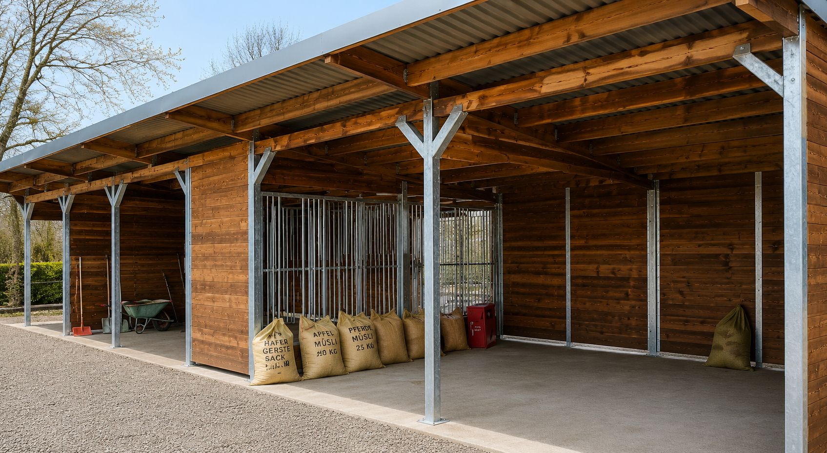 Heuraufe für Pferde | Futterplatz für Weide & Paddock | Pferderaufe