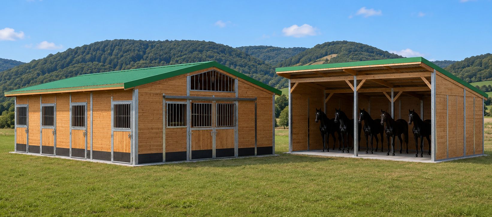 Weidehütten für Pferde kaufen | Robuste Pferdeunterstände für Weide & Paddock