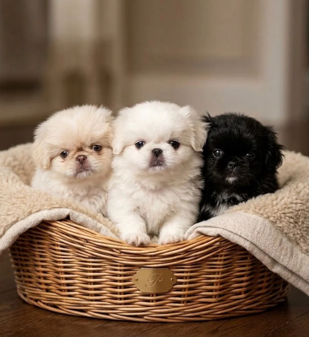 Pekingesen-Welpen suchen ein neues Zuhause.