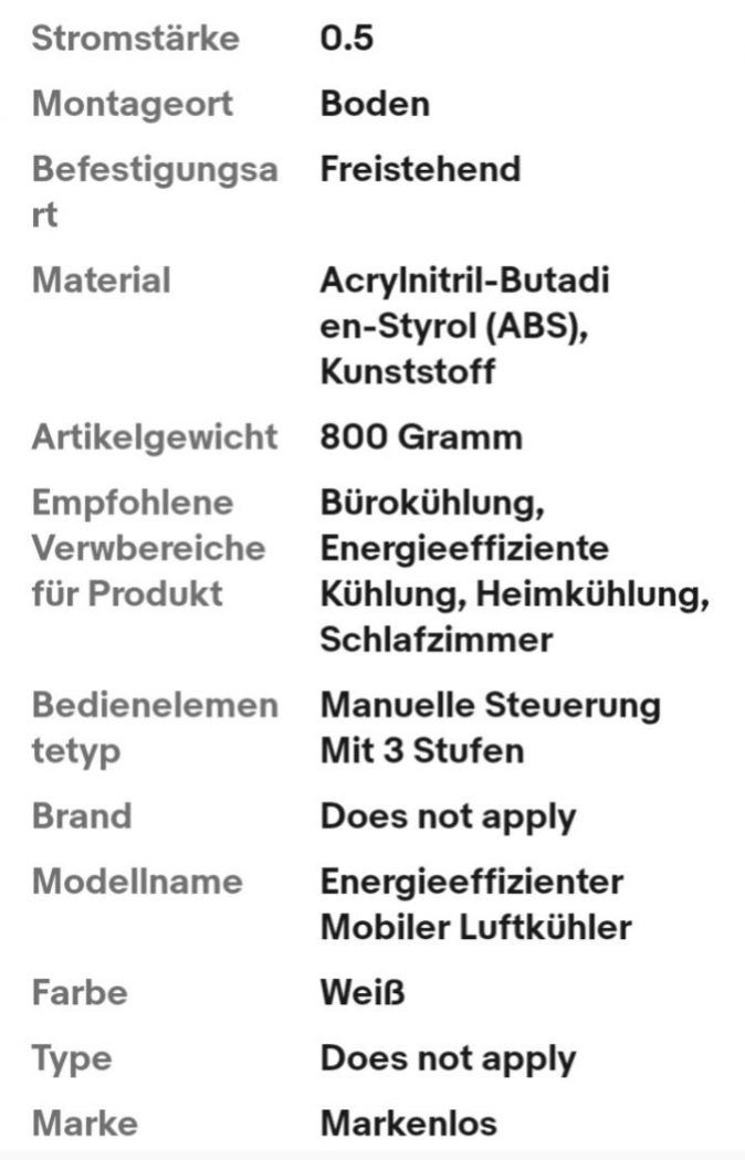 Energieeffizienter Luftkühler Mobil, Tragbare Klimaanlage Ohne Abluftschlauch, S