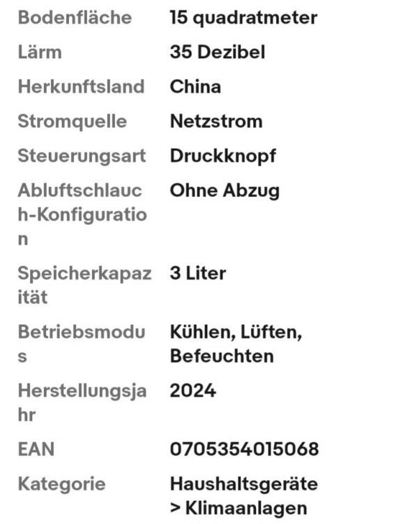 Energieeffizienter Luftkühler Mobil, Tragbare Klimaanlage Ohne Abluftschlauch, S