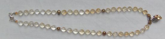 Citinkette mit Citrinanhänger, 925 Silber
