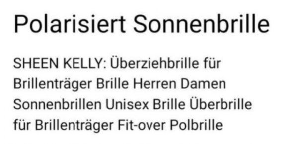 Polarisiert Sonnenbrille SHEEN KELLY Überziehbrille: 