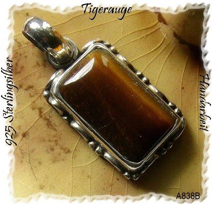 Tigeraugeanhänger, 925 Silber