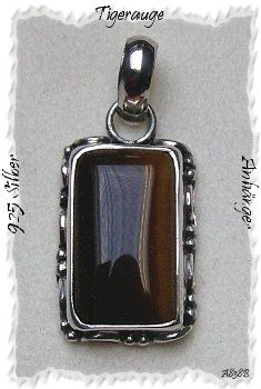 Tigeraugeanhänger, 925 Silber