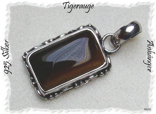 Tigeraugeanhänger, 925 Silber
