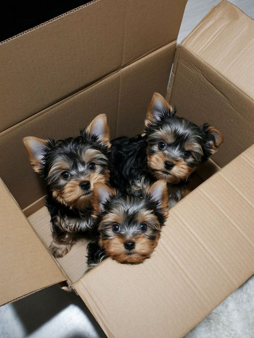 Yorkie-Welpen suchen ein neues Zuhause